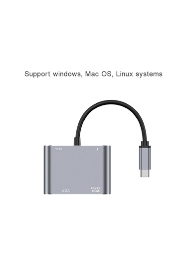 Cbtx 4'ü 1 Arada Type-c Bağlantı İstasyonu Taşınabilir Usb-c Hub Adaptörü Type-c Ayırıcı - Usb 3.0+hd+vga+usb-c