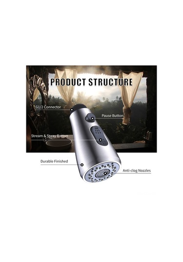 Qingmipy Mutfak Çekme Kranı Üç Fonksiyonlu Akış, Sprey, Durdur Su Tasarruflu G1/2 Bağlantılı, Anti-tıkanıklık Silikon Uçlar, Abs Malzeme, El İle Kurulum Diğer