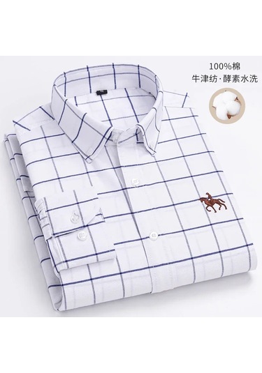 Dval2024 Erkek Pamuklu Çiçek Desenli Uzun Kollu Gömlek - Rahat At İşlemeli Modellerlavanta Lavanta