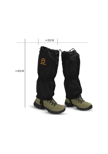 Aotu 1 Çift Su Geçirmez Çorap Oxford Kumaş Bacak Kapak Koruyucu Açık Yürüyüş Tırmanma Kayak İçin Siyah