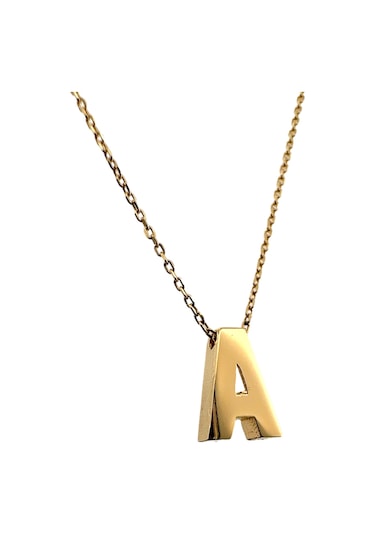 Altın Nesil - 14 Ayar A Harfli Hayalet Zincirli Altın Kolye