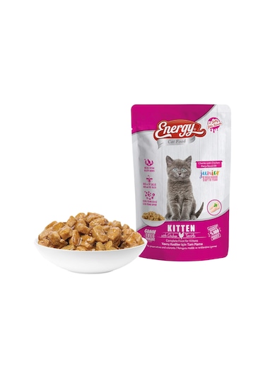 Energy Tavuklu Pouch Konserve Yavru Kedi Maması 6 x 85 G