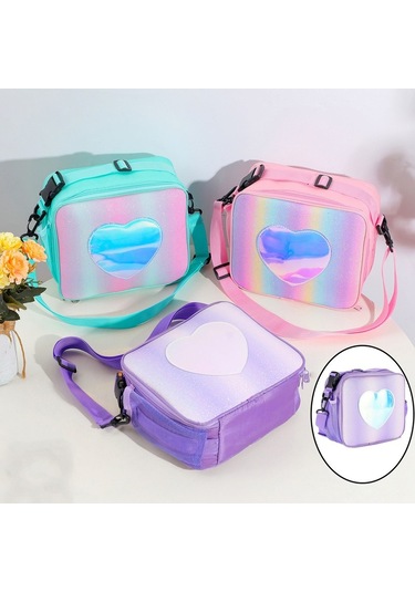 Dinosaurs Yalıtımlı Öğle Yemeği Çantası Organizatör Piknik Depolama Tote Çanta Açık Mor Açık Mor Altın