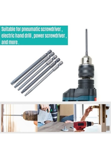 Dancemonkey 10 Parçalı Güvenlik Torx Bit Seti 1/4 Inç Sürücü Kurcalamaya T6 Takım Seti