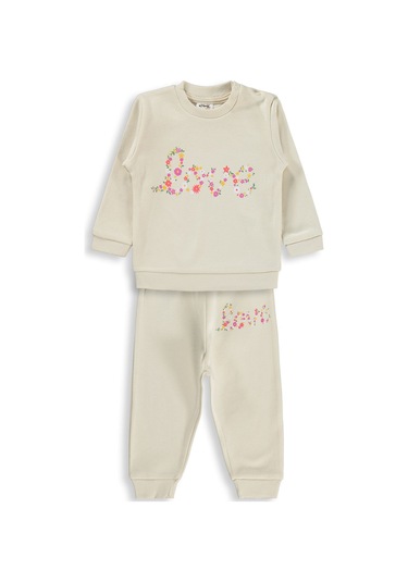 Civil Baby Çiçek Love Baskılı 6-18 Ay Takım - Fil Dişi