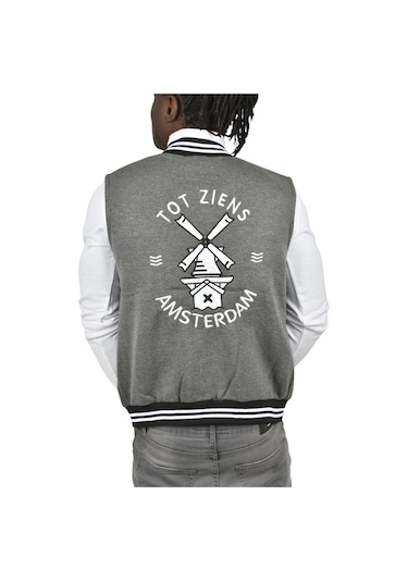 Deepsea Erkek Antrasit Nakış İşlemeli Üç İplik İçi Şardonlu Kolsuz Kolej Yelek 2304773 Antrasit