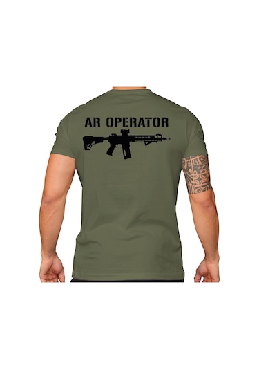 Alfa Giyim Ar Operatör Baskılı Tişört Haki