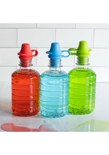 Springsun 4'lü Silikon Çocuk İçme Ucu: Taze Renkler Mavi+yeşil+kırmızı+lacivert - Sızıntısız Kullanim, Evrensel 28mm Şişelere Uygun, Temizliği Kolay