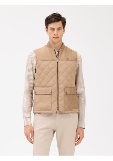 Karaca Erkek Deri Yelek-vizon 114328003-16-52 119192 VİZON