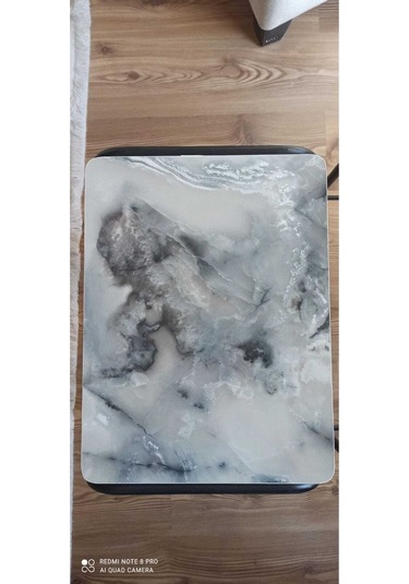 Milano 3d Parlak Sunta Metal Statik Siyah Ayaklı 4'lü Zigon Sehpa Üreticiden E1 Tse Mermer