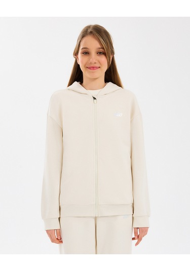 Skechers G Essentials Fullzip Hoodie Sweatshirt Büyük Kız Çocuk Offwhite Sweatshirt Sk232219-102 BEYAZ