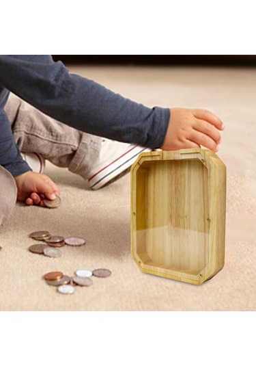 Dolıty Ahşap Kumbara Para Kutusu Modern Zanaat Iyi Davranış 15x2.8x18cm