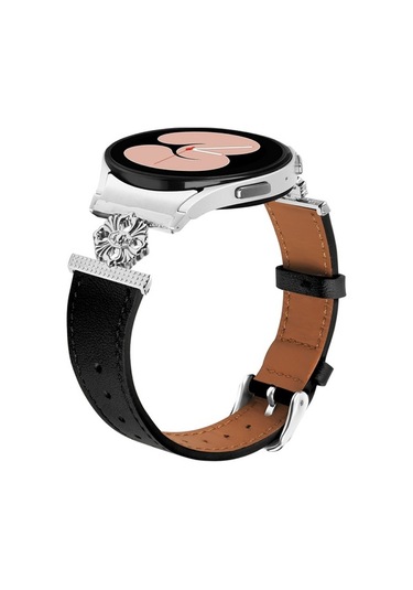 Tongxida Samsung Galaxy Uyumlu İzle 5 Pro 45mm / İzle 5 44mm / 40mm Hızlı Serbest Bırakma Konnektörlü Hakiki İnek Deri Kayış İçin Wat