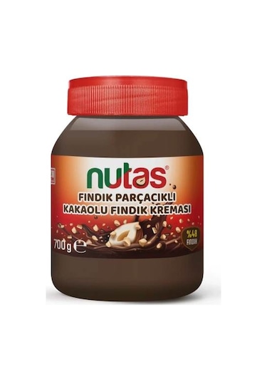 Nutas Fındık Parçacıklı Kakaolu Fındık Kreması 700g Cam Kavanoz