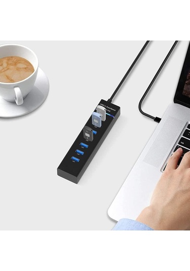 Plentiful 7 Port Usb Çoğaltıcı Usb 3.0 Hızlı Aktarım 1 Metre Kablo Usb Hub Çoğaltıcı
