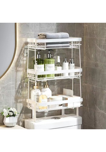 Yunboo Banyo Tuvaleti Üstü Çarpıtkasız Montajlı, Çözülebilir Tek Katlı Kağıt, Dokuma Ve Eşya Saklama Rafı Siyah Diğer