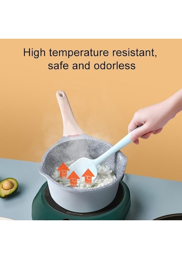 Şarap Kırmızısı 21 Cm Sıcak Evrensel Isıya Dayanıklı Entegre Kolu Silikon Kaşık Kazıyıcı Spatula Kek Dondurma Mutfak Aracı Malzemesi Bakeware