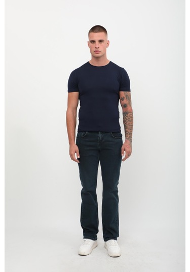Erkek Likralı Regular Fit Haki Jean Pantolon Haki
