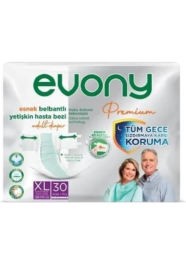 Evony Premium Belbantlı Extra Large XL Hasta Bezi 30'Lu