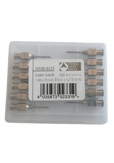 Henke - Enjektör Ucu Çelik 16g X 5/8" 1 Paket 12 Adet