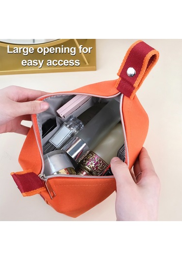 Mufunye Büyük Kapasiteli Seyahat Tuvalet Çantası, Kanvas Malzeme, Taşınabilir, Kiraz Çiçeği Pembesi