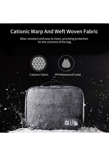 Singree Kırmızı Kationik Su Geçirmez Çok Amaçlı Dijital Aksesuar Çantası - Veri Kablosu Ve Elektronik Eşya Saklama