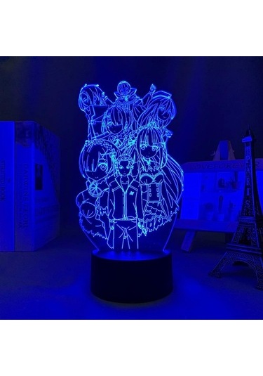 Goldenqian Manga 3d Işık Yeniden Sıfır Başlangıç Hayat Başka Bir Dünyada Yatak Odası Dekor Için Led Gece Lambası Doğum Günü Hediyesi Odası Deco Masa Lambası Anime 1zeıew Siyah