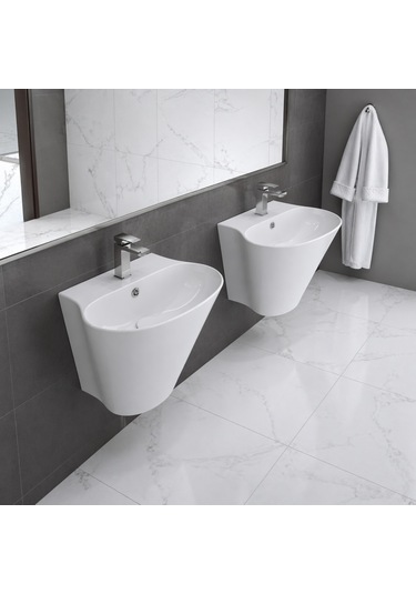 Turavit Minia Monoblok Batarya Delikli Beyaz Lavabo Mn5027