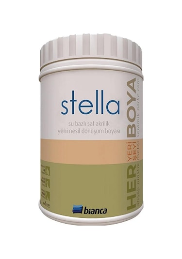 Bianca Stella Su Bazlı Saf Akrilik Boya 1 Lt Beyaz 1 Lt