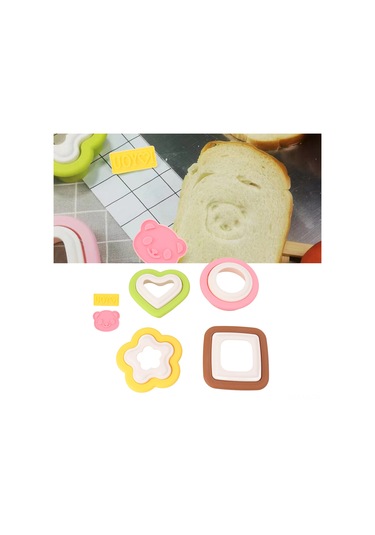 Vkemall Çocuklar İçin Dıy Kahvaltı Bento Aracı - 10'lu Çiçek, Kalp, Daire Şekilli Sandviç Ve Toast Kestiği Diğer