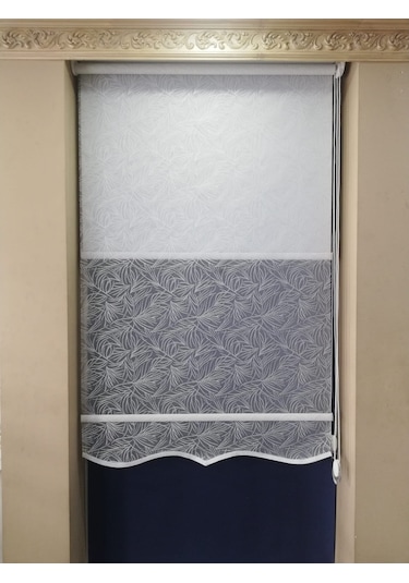 Brillant Çalı Desen Tül Stor Çift Mekanizmalı Perde