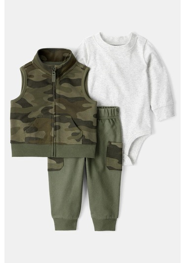 Erkek Bebek Yelekli Set Ctr-1t542210 Yeşil