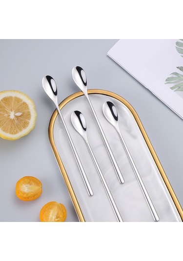 Shineyee 304 Paslanmaz Çelik Uzun Saplı Karıştırıcı Kaşık - Bar, Kahve Ve Dondurma İçin Uygun, Rust Resistant, Kolay Temizlenir Diğer