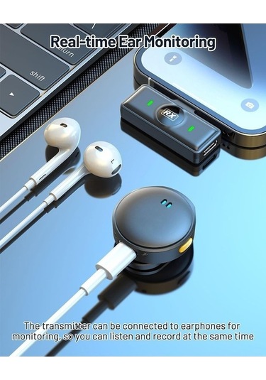 Didadodo Bosphorusboutique Yaka Yaka Mini Mikrofonu, Kablosuz Mikrofon, Profesyonel Ses Ekipmanı Tm, Manyetik Led Ekranlı