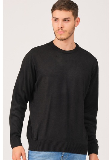 V0091 Dewberry Erkek Battal Oversıze Kazak-siyah Siyah