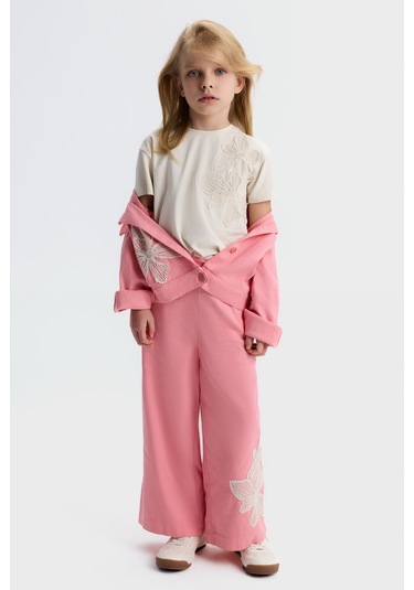 Xo Kids Kız Çocuk 3lü Alt Üst Kombin Takmı 4-8 Yaş Set0514 Pembe