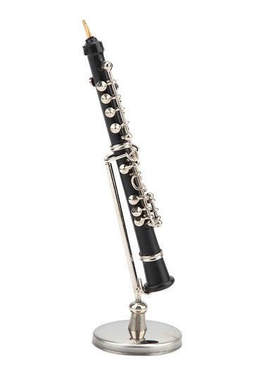 Yaozixa Minyatür Oboe Modeli - Metal Dekoratif Müzik Aletleri, Masa Süsülü Hediyelik Kutulu, Müzik Severlere Özel