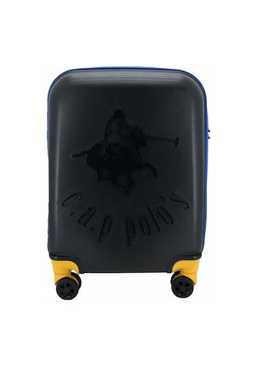 Cap Polo's Polipropilen Küçük Boy Valiz Siyah Bej