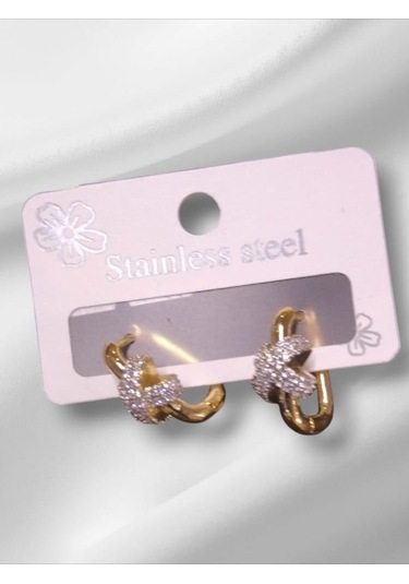 Bombe Cross Line Çelik Küpe