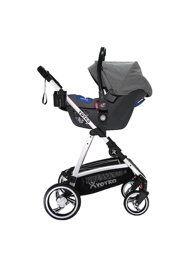 Yoyko City Seyahat Sistem Bebek Arabası 3 İn 1 Gri Silver