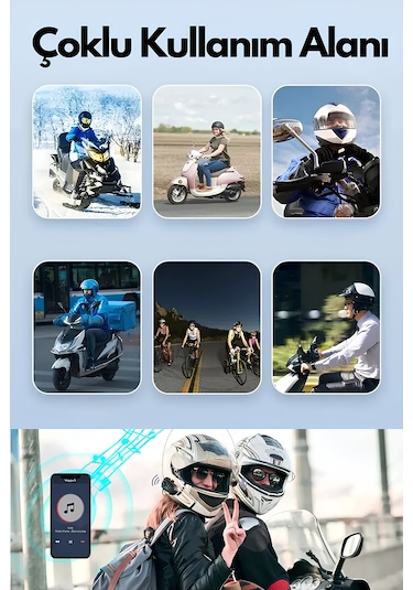 AbbRuch Y10 Bluetooth Intercım Motosiklet Kulaklığı