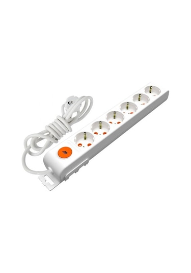 Mutlusan Rı - Tech Anahtarlı Topraklı Grup Priz Çocuk Korumalı 3 M Kablolu 6'lı