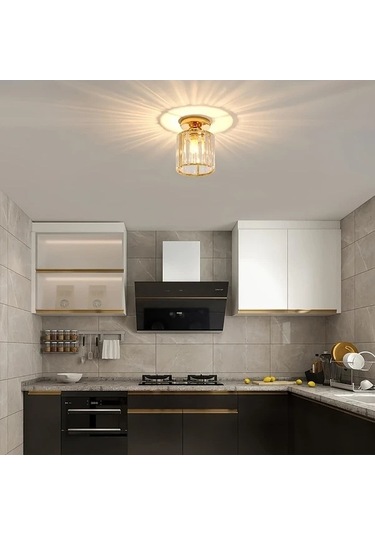 Fastbuy 1918 Sku Yuvarlak E27 Tavan Aparatı, Balkon Koridor Lambası, Gümüş Gümüş