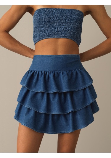 Mavi Regular Fit Şortlu Etek 270366 Mavi