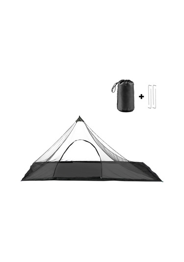 Springsun Siyah Tek Kişilik Taşınabilir Kamp Ağı - İnce Mesh Koruma, Kolay Kurulum, 220x120x100cm, Poliester+oxford Malzeme Siyah