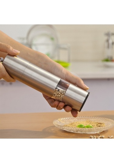 Createtech Mutfak Manuel Öğütücü - Pratik El Değirmeni - Kolay Kullanım Gümüş