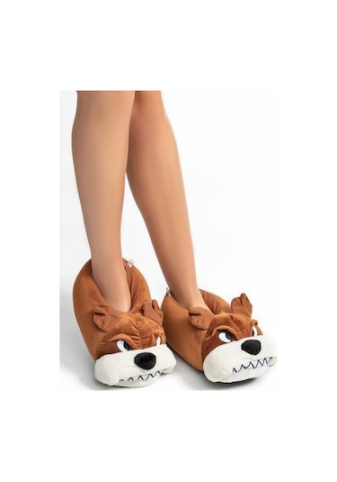 Twıgy Kızgın Unısex Hayvanlı Panduf 36-41 21k T-kızgın U Kahve Kahverengi