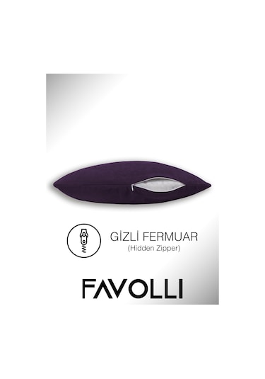 Br Favolli Kadife Dokulu Erik Moru Kırlent Kılıfı Dream Serisi Punch Için Uygun Gizli Fermuar Erik Moru