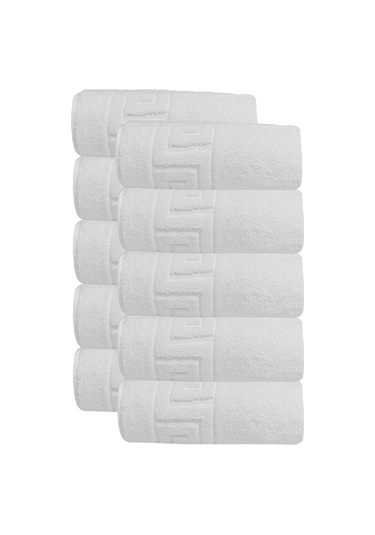10 Lu Otel Ayak Havlusu Bukle Ayak İzli 50x70 Cm Beyaz 20/2 Ring 250 Gr Beyaz