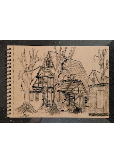 Kraft Kağıt A5 Eskiz Defteri 90 Gr. Spiralli 50 Yaprak Sketchbook